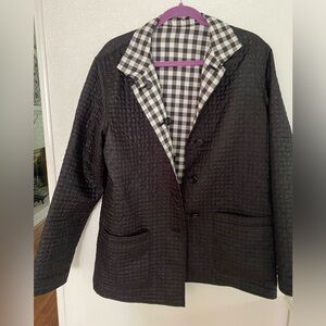 DRIZZLE Women Reversible White/Black Windbreaker Slicker Car Coat